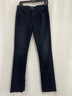 MOTHER the Rascal Slit Undone hem Jeans In storm Cloud Women’s 28 Dark Blue
